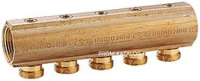 Коллектор запорный проходной Giacomini R585 - 3/4" (ВР) на 4 контура 16 мм (НР)